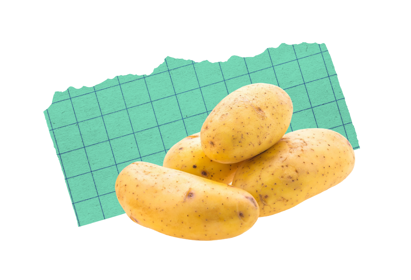 A cut out of potatoes